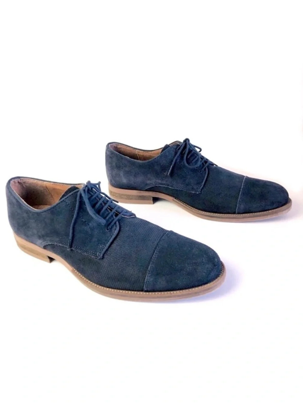 Alfani Eric Blue Suede Cap Toe Derby